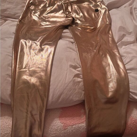 Freddy brand Shiny Gold Metallic Pants - Picture 3 of 5